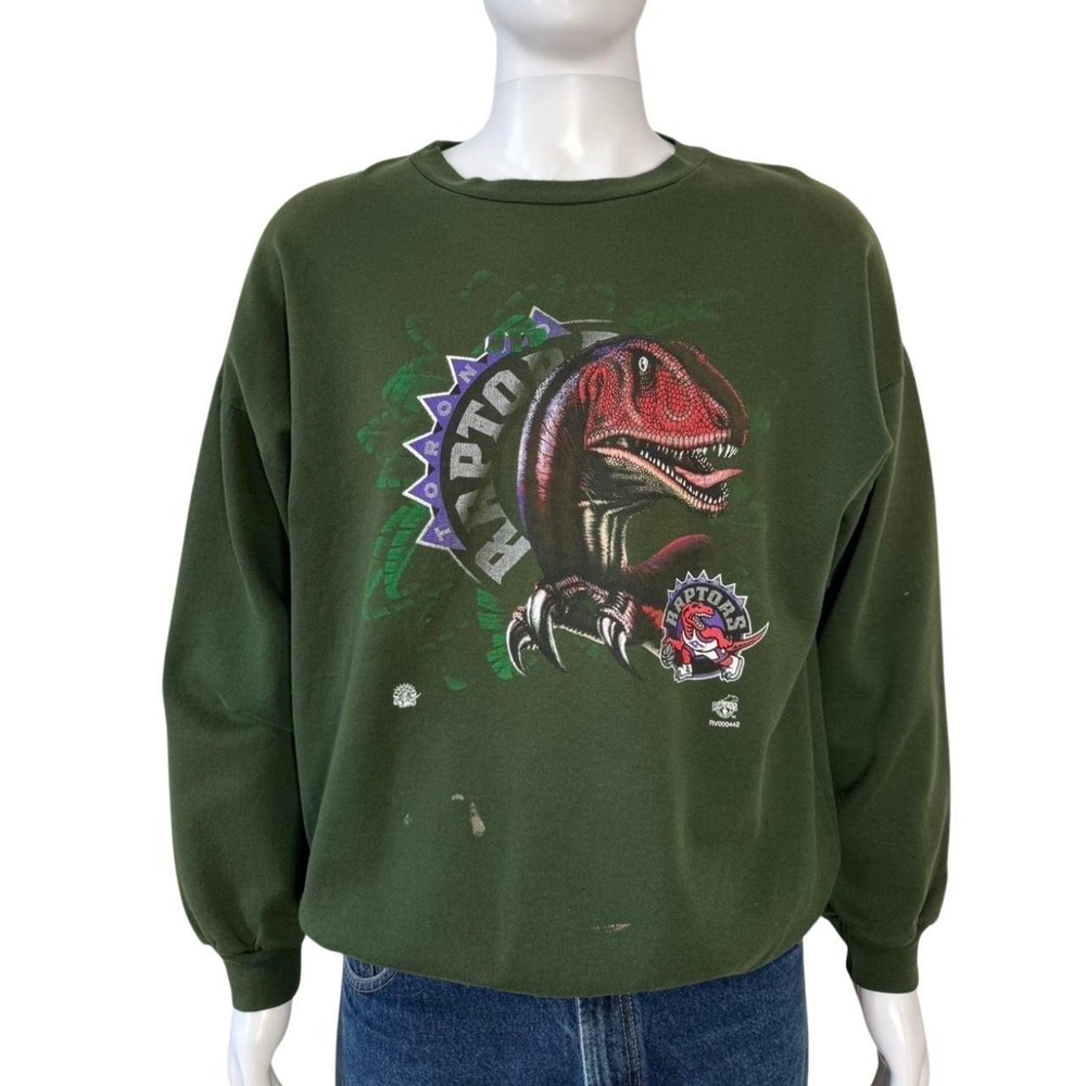 Vintage 90s Toronto Raptors NBA green crewneck sweatshirt size small